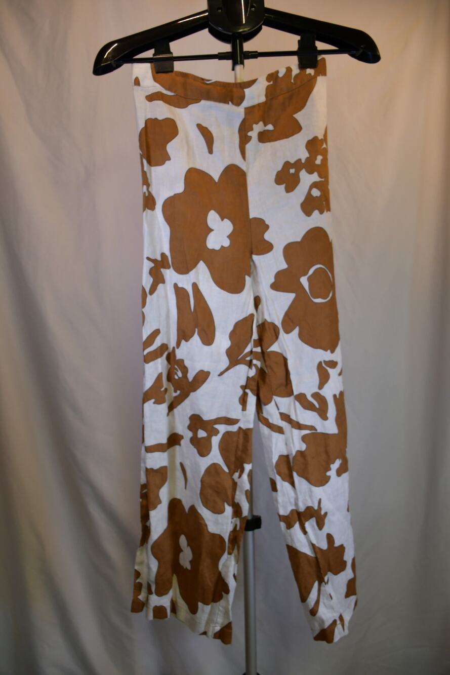 Magaschoni Floral Linen Women's Medium Pant